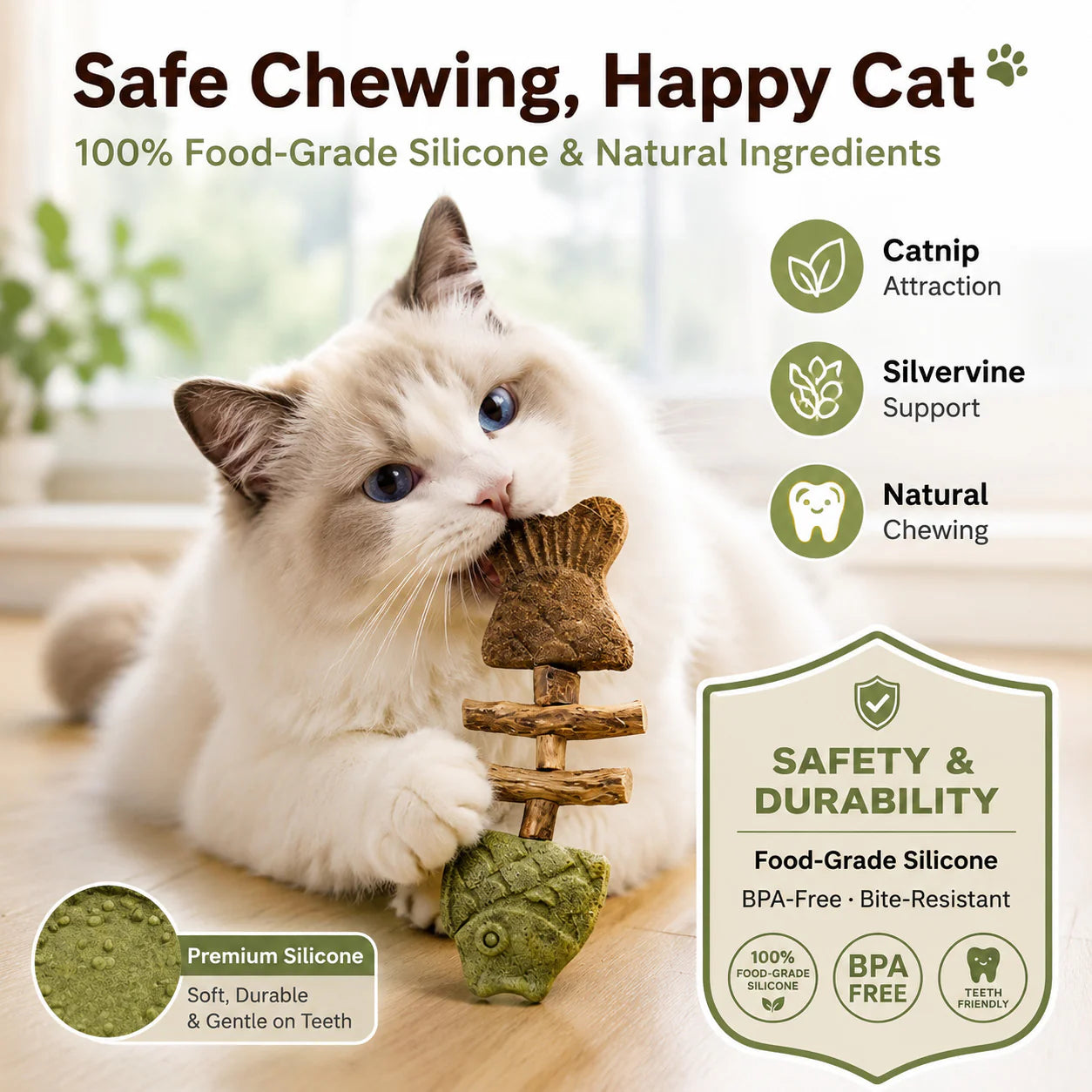 LBMLBM™ Catnip & Silvervine Chew - The Natural Chew Toy Cats Can't Resist