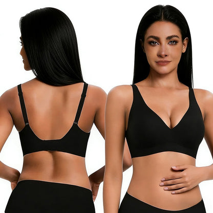 🎅Christmas Sale Day! LBMLBM Wireless Womens Comfortable Wireless Bras Push Up Bralettes Seamless Tshirts Bras Deep V🎄