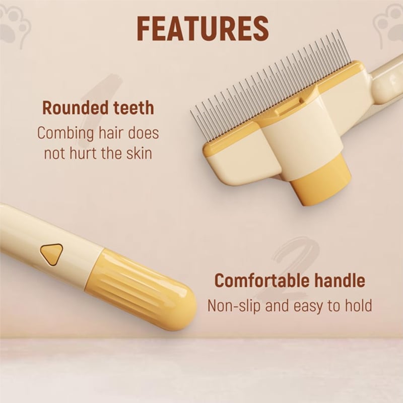 🔥LBMLBM™Self-cleaning Pet Flea Comb Grooming Brush-reduces shedding mess