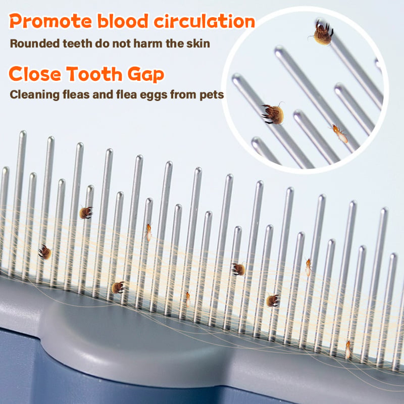 🔥LBMLBM™Self-cleaning Pet Flea Comb Grooming Brush-reduces shedding mess