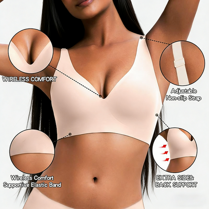 🎅Christmas Sale Day! LBMLBM Wireless Womens Comfortable Wireless Bras Push Up Bralettes Seamless Tshirts Bras Deep V🎄