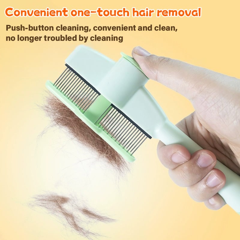 🔥LBMLBM™Self-cleaning Pet Flea Comb Grooming Brush-reduces shedding mess