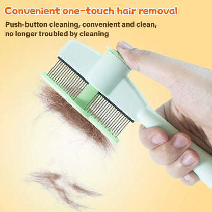 🔥LBMLBM™Self-cleaning Pet Flea Comb Grooming Brush-reduces shedding mess