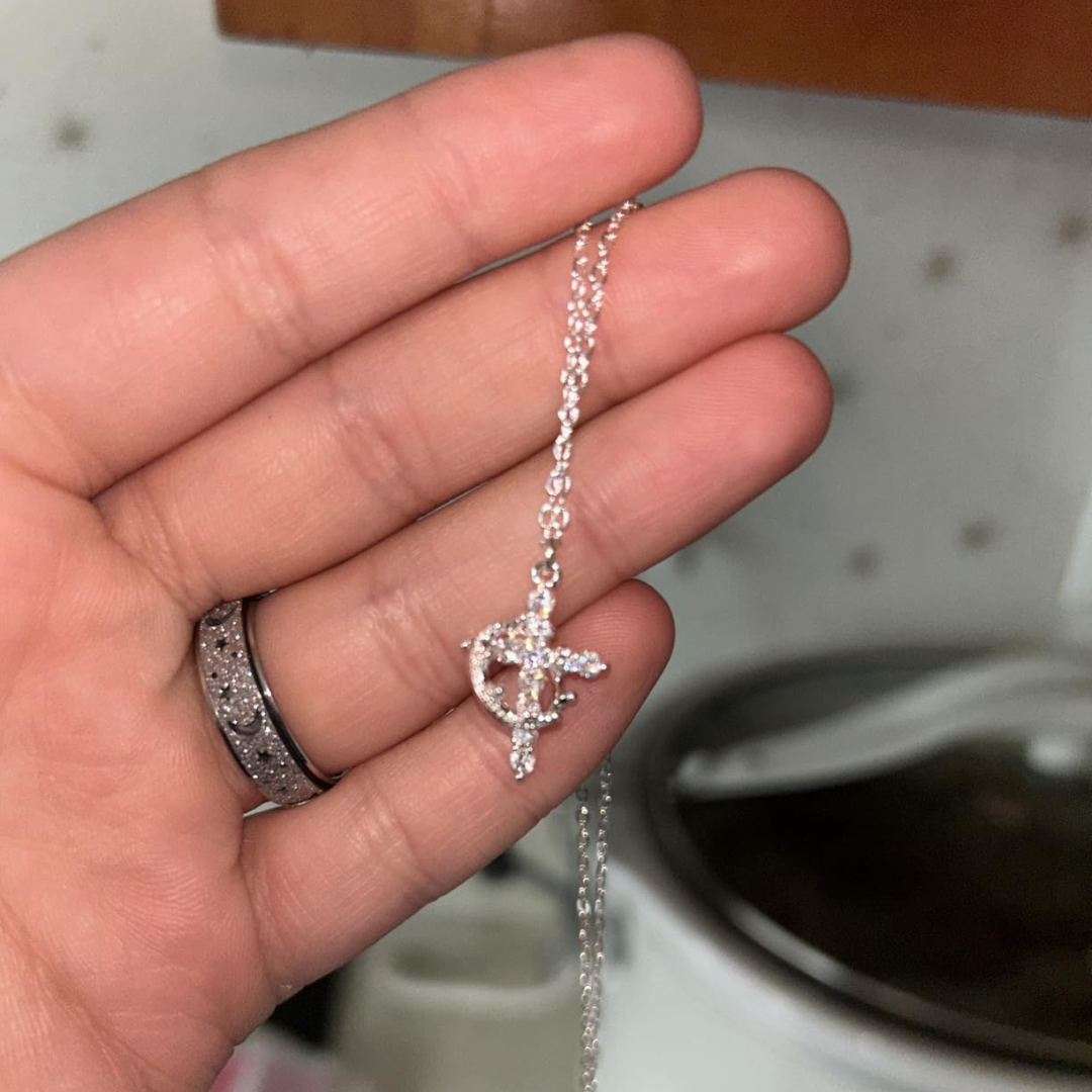 LBMLBM Cross & Crown Necklace– Embrace Elegance, Faith, and Power 🌟