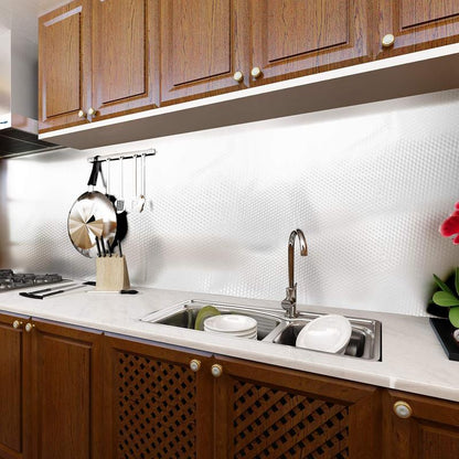 🔥Aluminum Foil Wallpaper - Turn Your Greasy Kitchen Into a Clean, Modern Space in Minutes
