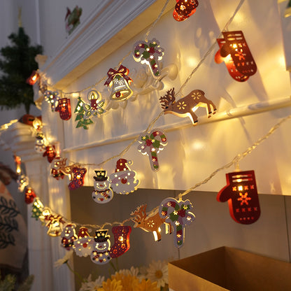 🔥Enchanting LED Christmas String Lights: Glitter Ornaments🎄, Stars & Gift Shapes✨,Santa Claus🎅, Reindeer🦌