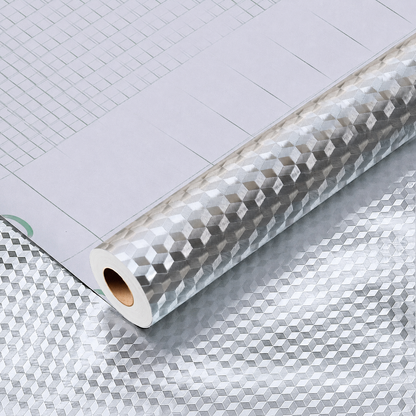 🔥Aluminum Foil Wallpaper - Turn Your Greasy Kitchen Into a Clean, Modern Space in Minutes