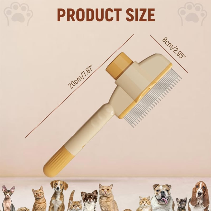 🔥LBMLBM™Self-cleaning Pet Flea Comb Grooming Brush-reduces shedding mess