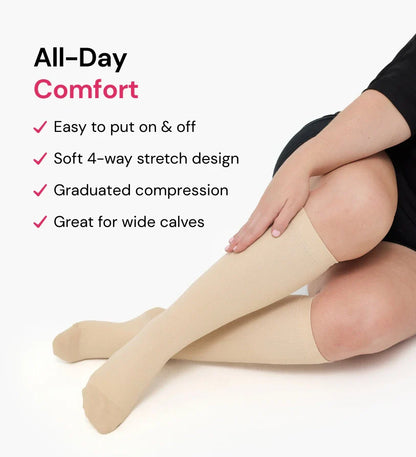 LBMLBM™ Compression Socks - Designed for wide calves, long shifts, travel, and everyday comfort