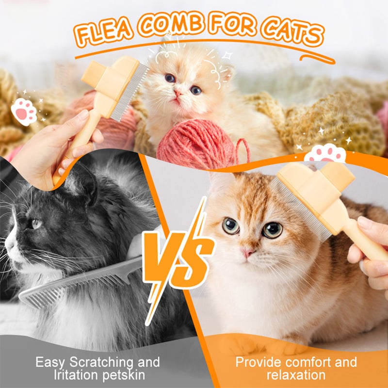 🔥LBMLBM™Self-cleaning Pet Flea Comb Grooming Brush-reduces shedding mess