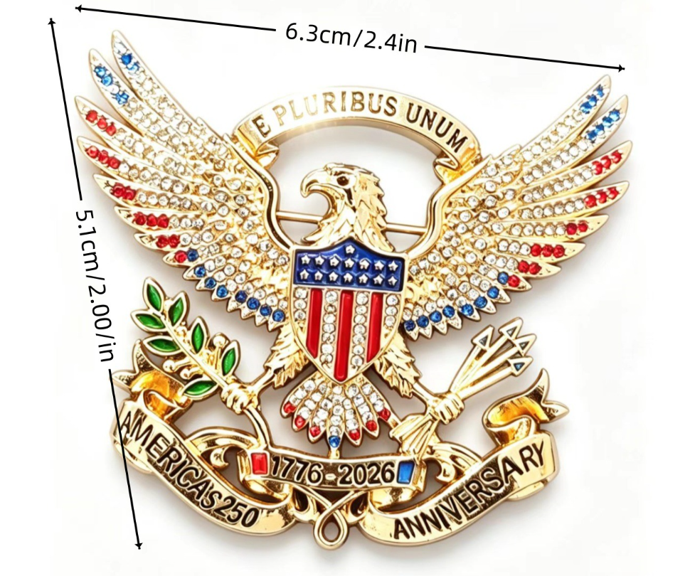 LBMLBM™US 250th Anniversary Brooch Pin-Celebrate 250 Years of American Freedom